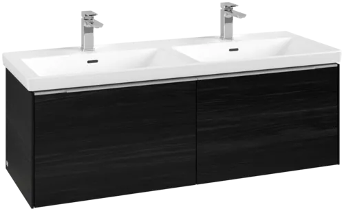 Bild von VILLEROY BOCH Subway 3.0 Waschbeckenunterschrank, mit Beleuchtung, 2 Auszüge, 1272 x 429 x 478 mm, Black Oak #C567L0AB