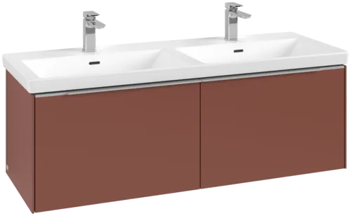 Bild von VILLEROY BOCH Subway 3.0 Waschbeckenunterschrank, mit Beleuchtung, 2 Auszüge, 1272 x 429 x 478 mm, Wine Red #C567L0AH