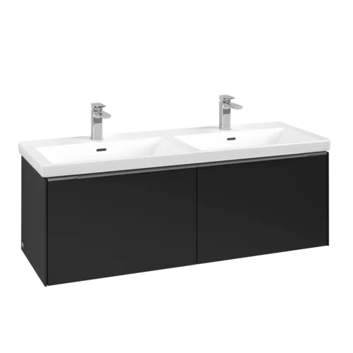 Bild von VILLEROY BOCH Subway 3.0 Waschbeckenunterschrank, 2 Auszüge, 1272 x 429 x 478 mm, Volcano Black #C56700VL