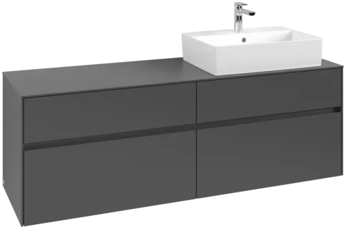 Bild von VILLEROY BOCH Collaro Waschbeckenunterschrank, mit Beleuchtung, 4 Auszüge, 1600 x 548 x 500 mm, Graphite / Graphite #C136B0VR