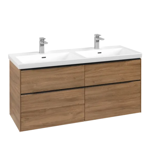Bild von VILLEROY BOCH Subway 3.0 Waschbeckenunterschrank, mit Beleuchtung, 4 Auszüge, 1272 x 576 x 478 mm, Kansas Oak #C568L1RH