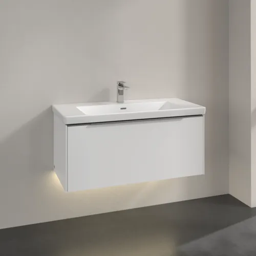 Bild von VILLEROY BOCH Subway 3.0 Waschbeckenunterschrank, mit Beleuchtung, 1 Auszug, 973 x 429 x 478 mm, Pure White #C569L0VF