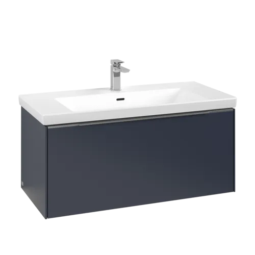 Bild von VILLEROY BOCH Subway 3.0 Waschbeckenunterschrank, mit Beleuchtung, 1 Auszug, 973 x 429 x 478 mm, Marine Blue #C569L0VQ