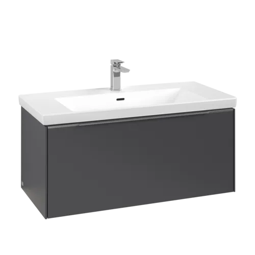 Bild von VILLEROY BOCH Subway 3.0 Waschbeckenunterschrank, mit Beleuchtung, 1 Auszug, 973 x 429 x 478 mm, Graphite #C569L0VR