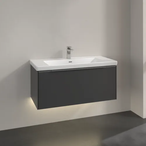Bild von VILLEROY BOCH Subway 3.0 Waschbeckenunterschrank, mit Beleuchtung, 1 Auszug, 973 x 429 x 478 mm, Graphite #C569L0VR