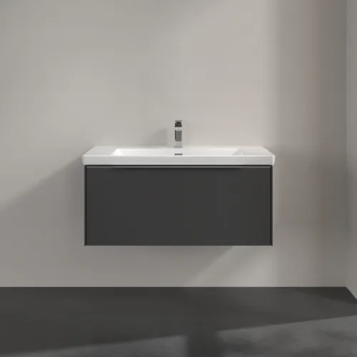 Bild von VILLEROY BOCH Subway 3.0 Waschbeckenunterschrank, mit Beleuchtung, 1 Auszug, 973 x 429 x 478 mm, Graphite #C569L0VR