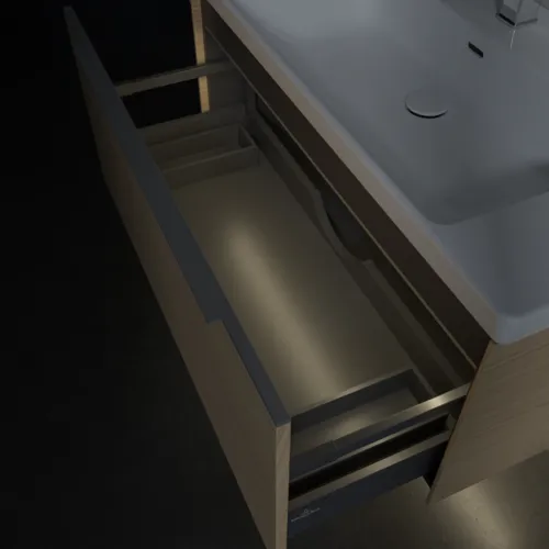 Bild von VILLEROY BOCH Subway 3.0 Waschbeckenunterschrank, mit Beleuchtung, 1 Auszug, 973 x 429 x 478 mm, Nordic Oak #C569L0VJ