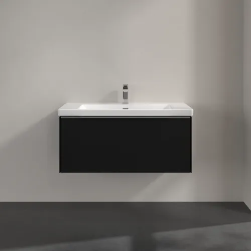Bild von VILLEROY BOCH Subway 3.0 Waschbeckenunterschrank, mit Beleuchtung, 1 Auszug, 973 x 429 x 478 mm, Volcano Black #C569L0VL