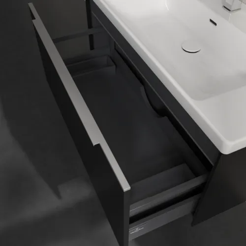 Bild von VILLEROY BOCH Subway 3.0 Waschbeckenunterschrank, mit Beleuchtung, 1 Auszug, 973 x 429 x 478 mm, Volcano Black #C569L0VL