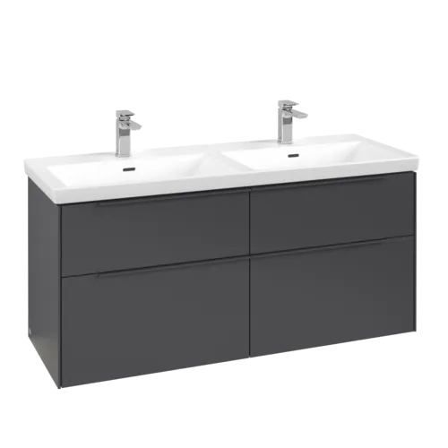 Bild von VILLEROY BOCH Subway 3.0 Waschbeckenunterschrank, mit Beleuchtung, 4 Auszüge, 1272 x 576 x 478 mm, Graphite #C568L2VR