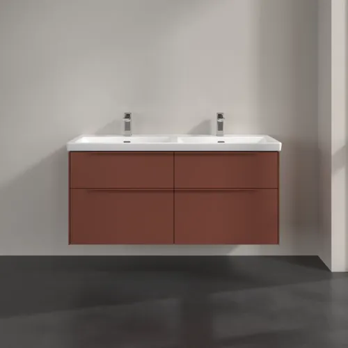 Bild von VILLEROY BOCH Subway 3.0 Waschbeckenunterschrank, 4 Auszüge, 1272 x 576 x 478 mm, Wine Red #C56802AH