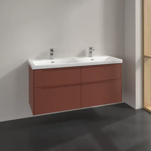Bild von VILLEROY BOCH Subway 3.0 Waschbeckenunterschrank, 4 Auszüge, 1272 x 576 x 478 mm, Wine Red #C56802AH