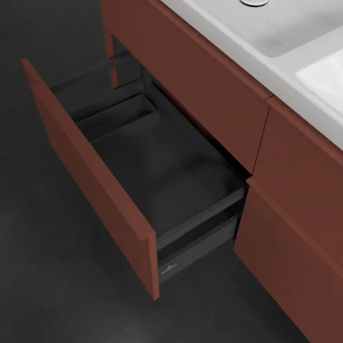 Bild von VILLEROY BOCH Subway 3.0 Waschbeckenunterschrank, 4 Auszüge, 1272 x 576 x 478 mm, Wine Red #C56802AH