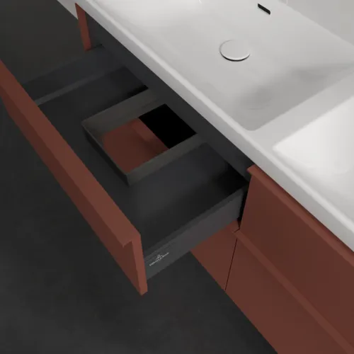 Bild von VILLEROY BOCH Subway 3.0 Waschbeckenunterschrank, 4 Auszüge, 1272 x 576 x 478 mm, Wine Red #C56802AH