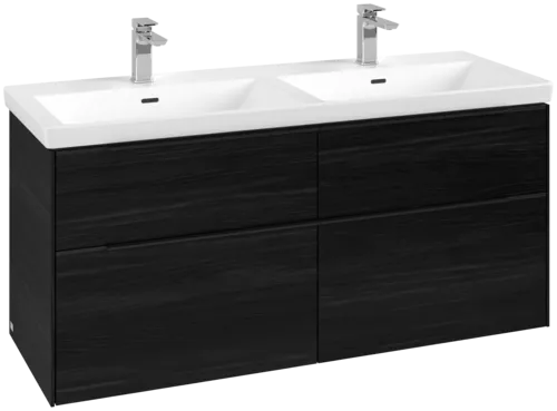 Bild von VILLEROY BOCH Subway 3.0 Waschbeckenunterschrank, 4 Auszüge, 1272 x 576 x 478 mm, Black Oak #C56801AB