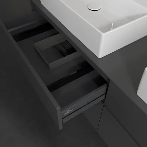 Bild von VILLEROY BOCH Collaro Waschbeckenunterschrank, mit Beleuchtung, 4 Auszüge, 1600 x 548 x 500 mm, Graphite / Graphite #C137B0VR