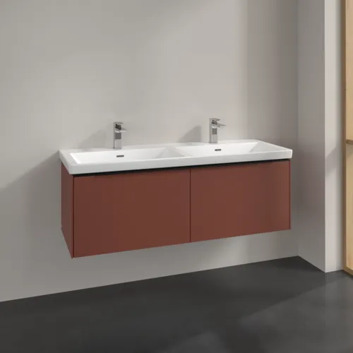 Bild von VILLEROY BOCH Subway 3.0 Waschbeckenunterschrank, 2 Auszüge, 1272 x 429 x 478 mm, Wine Red #C56701AH