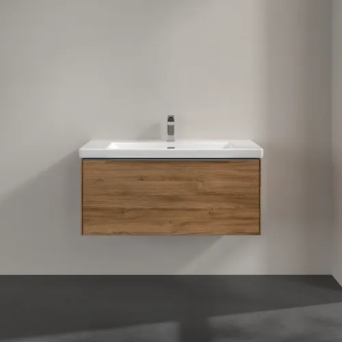 Bild von VILLEROY BOCH Subway 3.0 Waschbeckenunterschrank, mit Beleuchtung, 1 Auszug, 973 x 429 x 478 mm, Kansas Oak #C569L0RH