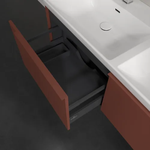 Bild von VILLEROY BOCH Subway 3.0 Waschbeckenunterschrank, 2 Auszüge, 1272 x 429 x 478 mm, Wine Red #C56702AH