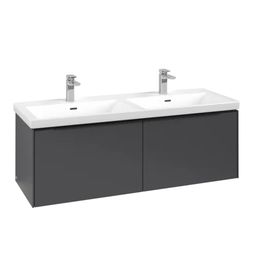 Bild von VILLEROY BOCH Subway 3.0 Waschbeckenunterschrank, mit Beleuchtung, 2 Auszüge, 1272 x 429 x 478 mm, Graphite #C567L1VR