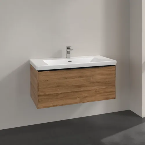Bild von VILLEROY BOCH Subway 3.0 Waschbeckenunterschrank, 1 Auszug, 973 x 429 x 478 mm, Kansas Oak #C56901RH