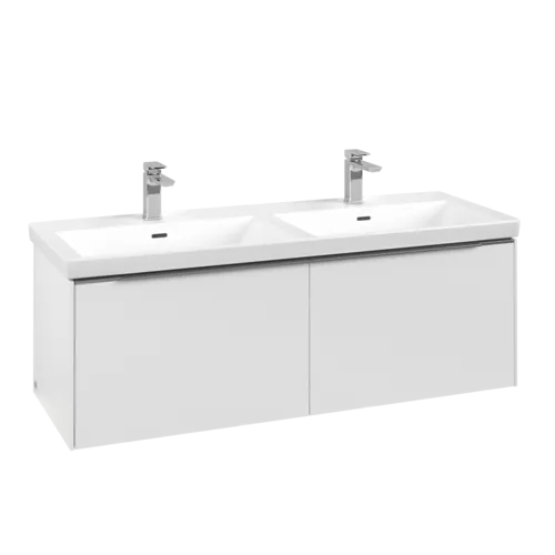 Bild von VILLEROY BOCH Subway 3.0 Waschbeckenunterschrank, mit Beleuchtung, 2 Auszüge, 1272 x 429 x 478 mm, Pure White #C567L0VF