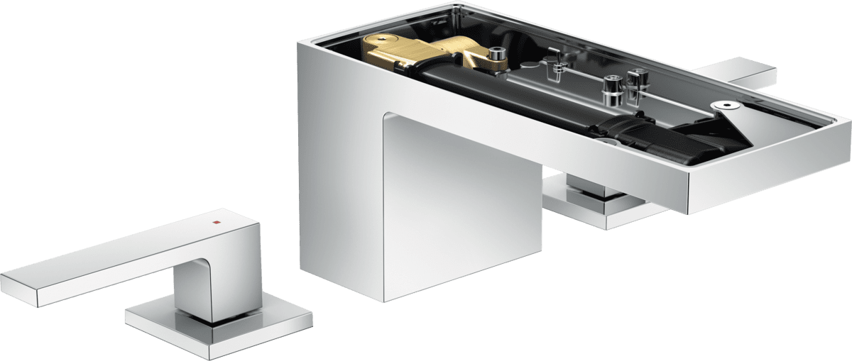 Bild von HANSGROHE AXOR MyEdition 3-Loch Waschtischarmatur 70 mit Push-Open Ablaufgarnitur ohne Platte #47052000 - Chrom