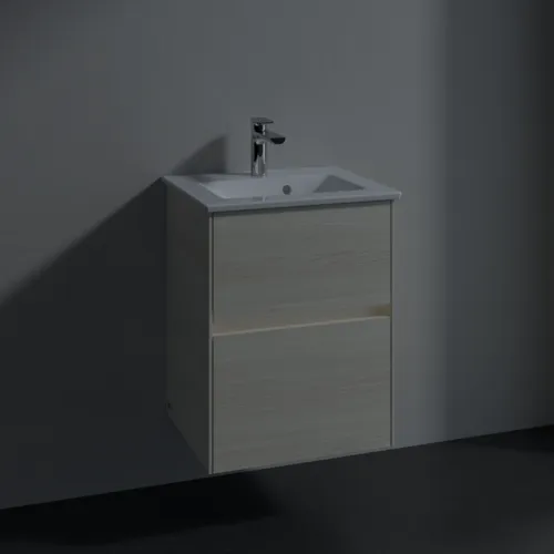 Bild von VILLEROY BOCH Collaro Waschbeckenunterschrank, mit Beleuchtung, 2 Auszüge, 472 x 610 x 404 mm, White Oak #C141B0AA