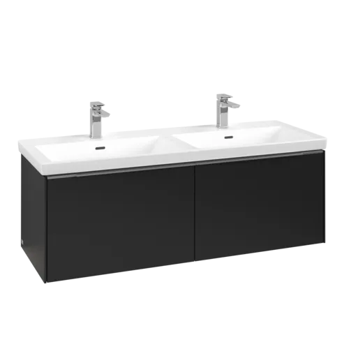 Bild von VILLEROY BOCH Subway 3.0 Waschbeckenunterschrank, mit Beleuchtung, 2 Auszüge, 1272 x 429 x 478 mm, Volcano Black #C567L0VL