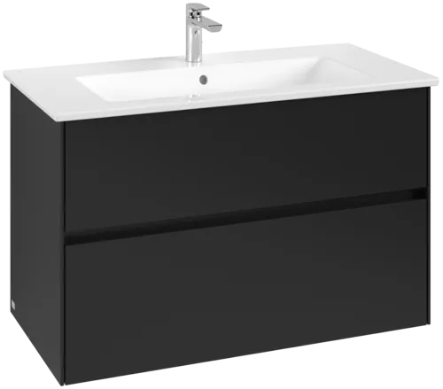 Bild von VILLEROY BOCH Collaro Waschbeckenunterschrank, mit Beleuchtung, 2 Auszüge, 961 x 610 x 480 mm, Volcano Black #C145B0VL