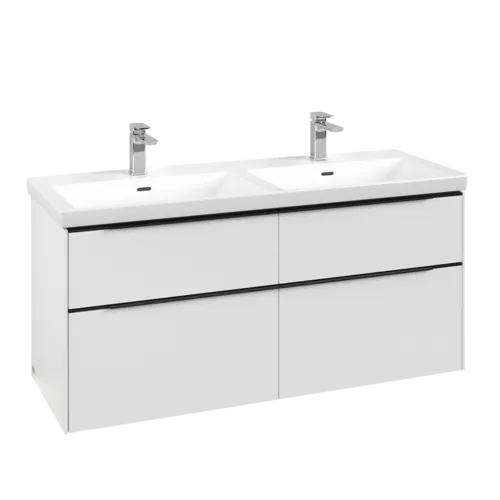 Bild von VILLEROY BOCH Subway 3.0 Waschbeckenunterschrank, mit Beleuchtung, 4 Auszüge, 1272 x 576 x 478 mm, Pure White #C568L1VF
