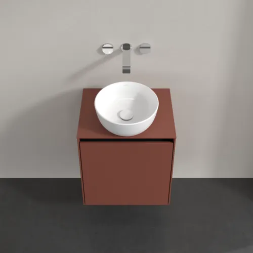 Bild von VILLEROY BOCH Collaro Waschbeckenunterschrank, mit Beleuchtung, 1 Tür, 500 x 548 x 380 mm, Wine Red / Wine Red #C149B0AH