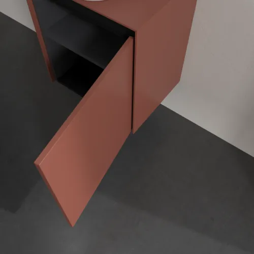 Bild von VILLEROY BOCH Collaro Waschbeckenunterschrank, mit Beleuchtung, 1 Tür, 500 x 548 x 380 mm, Wine Red / Wine Red #C149B0AH