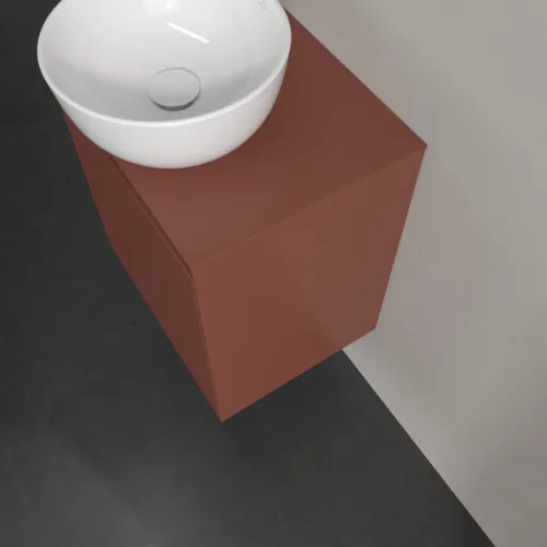 Bild von VILLEROY BOCH Collaro Waschbeckenunterschrank, mit Beleuchtung, 1 Tür, 500 x 548 x 380 mm, Wine Red / Wine Red #C149B0AH