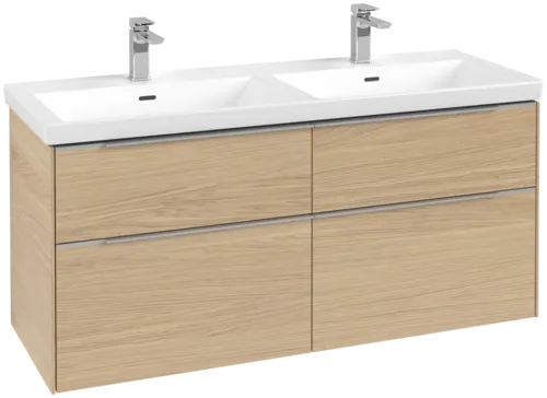 Picture of VILLEROY BOCH Subway 3.0 Vanity unit, with lighting, 4 pull-out compartments, 1272 x 576 x 478 mm, Nordic Oak #C568L0VJ
