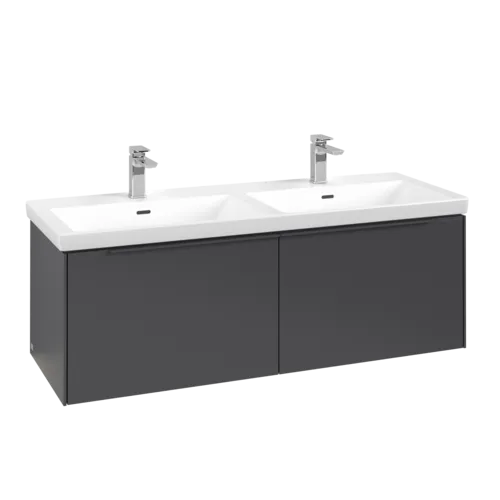 Bild von VILLEROY BOCH Subway 3.0 Waschbeckenunterschrank, mit Beleuchtung, 2 Auszüge, 1272 x 429 x 478 mm, Graphite #C567L2VR