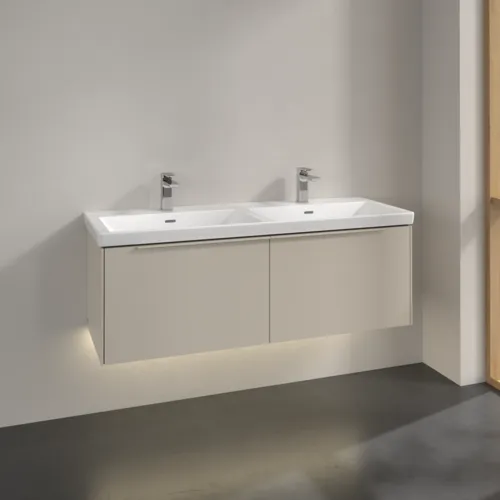 Bild von VILLEROY BOCH Subway 3.0 Waschbeckenunterschrank, mit Beleuchtung, 2 Auszüge, 1272 x 429 x 478 mm, Cashmere Grey #C567L2VN