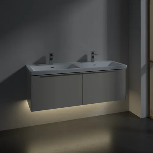 Bild von VILLEROY BOCH Subway 3.0 Waschbeckenunterschrank, mit Beleuchtung, 2 Auszüge, 1272 x 429 x 478 mm, Cashmere Grey #C567L2VN