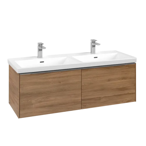 Bild von VILLEROY BOCH Subway 3.0 Waschbeckenunterschrank, mit Beleuchtung, 2 Auszüge, 1272 x 429 x 478 mm, Kansas Oak #C567L0RH
