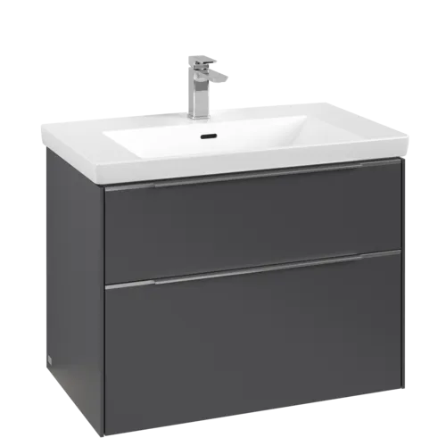 Bild von VILLEROY BOCH Subway 3.0 Waschbeckenunterschrank, mit Beleuchtung, 2 Auszüge, 772 x 576 x 478 mm, Graphite #C574L0VR