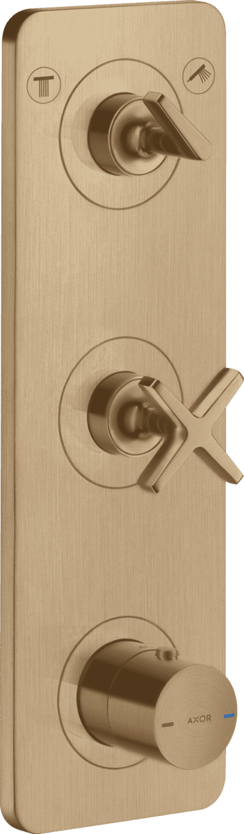 Picture of HANSGROHE AXOR Citterio E Thermostatic module 380/120 for concealed installation for 2 functions with plate #36703140 - Brushed Bronze