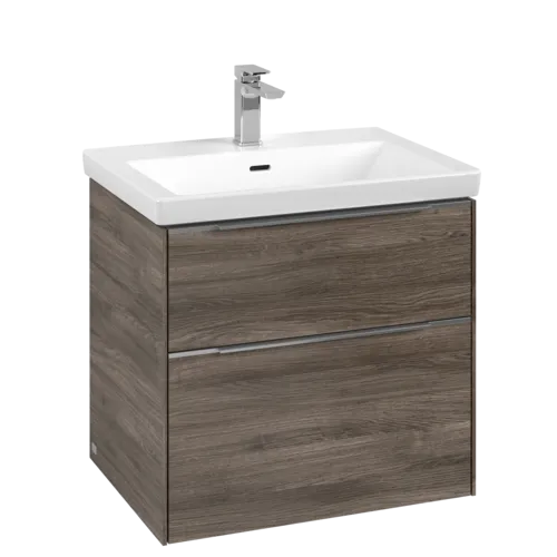 Bild von VILLEROY BOCH Subway 3.0 Waschbeckenunterschrank, 2 Auszüge, 622 x 576 x 478 mm, Stone Oak #C57600RK