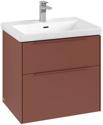 Bild von VILLEROY BOCH Subway 3.0 Waschbeckenunterschrank, mit Beleuchtung, 2 Auszüge, 622 x 576 x 478 mm, Wine Red #C576L2AH