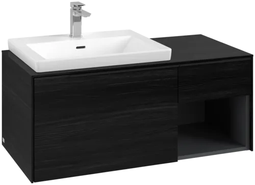 Bild von VILLEROY BOCH Subway 3.0 Waschbeckenunterschrank, 2 Auszüge, 1001 x 423 x 516 mm, Black Oak / Black Oak #C57201AB