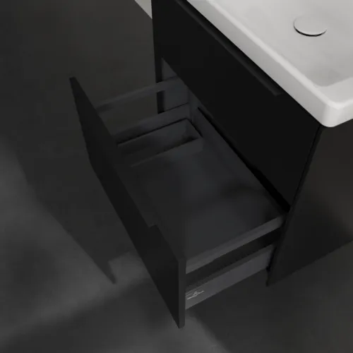 Bild von VILLEROY BOCH Subway 3.0 Waschbeckenunterschrank, 2 Auszüge, 622 x 576 x 478 mm, Volcano Black #C57601VL