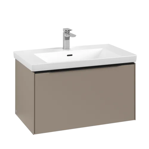 Bild von VILLEROY BOCH Subway 3.0 Waschbeckenunterschrank, mit Beleuchtung, 1 Auszug, 772 x 429 x 478 mm, Taupe #C573L1VM
