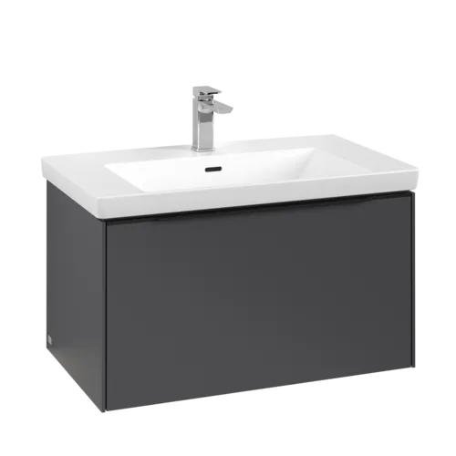 Bild von VILLEROY BOCH Subway 3.0 Waschbeckenunterschrank, mit Beleuchtung, 1 Auszug, 772 x 429 x 478 mm, Graphite #C573L1VR