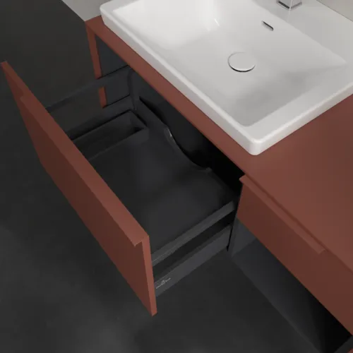 Bild von VILLEROY BOCH Subway 3.0 Waschbeckenunterschrank, 2 Auszüge, 1001 x 423 x 516 mm, Wine Red / Wine Red #C57202AH
