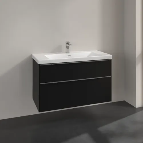 Bild von VILLEROY BOCH Subway 3.0 Waschbeckenunterschrank, 2 Auszüge, 973 x 576 x 478 mm, Volcano Black #C57000VL