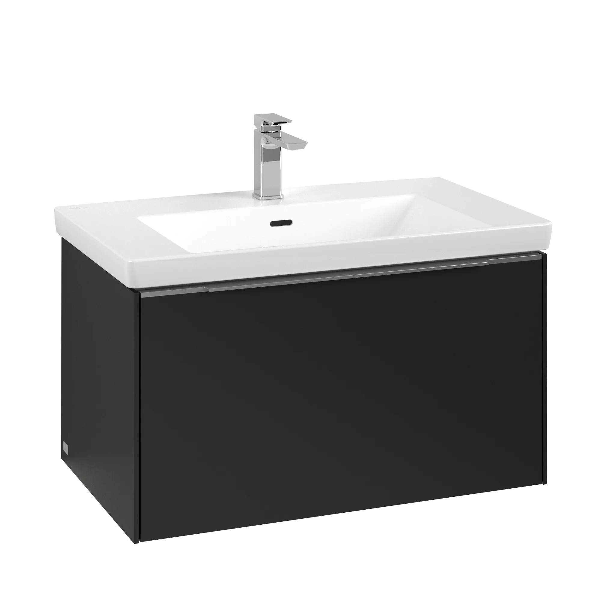 Bild von VILLEROY BOCH Subway 3.0 Waschbeckenunterschrank, mit Beleuchtung, 1 Auszug, 772 x 429 x 478 mm, Volcano Black #C573L0VL